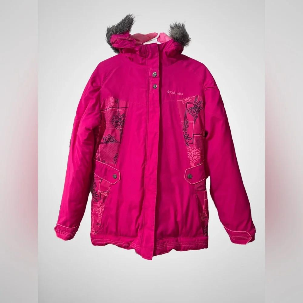 Columbia Kids' Fuchsia Floral Puffer Jacket - Picture 1 of 11